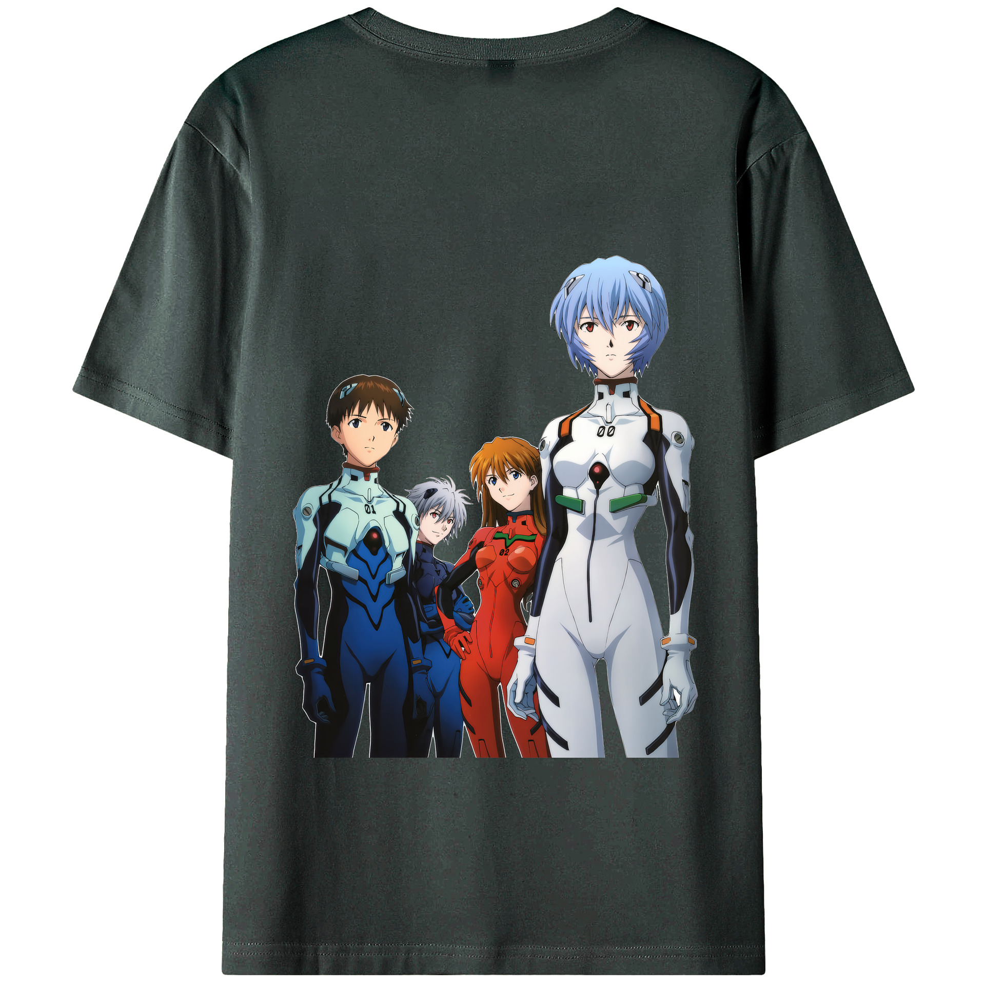（画像用） EVA 新世紀エヴァンゲリオン 綿100％ メンズ半袖Tシャツ（バックプリント） 通気性